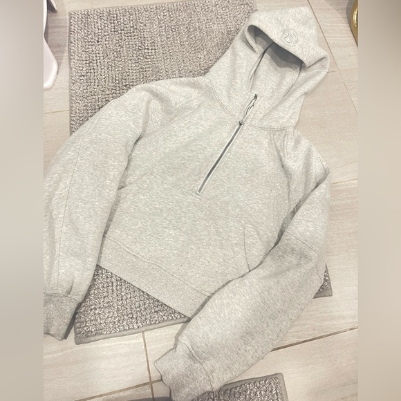 Lululemon Scuba Oversized 1/2 Zip Hoodie Sweater Light Grey Medium Large M/L - Picture 8 of 8